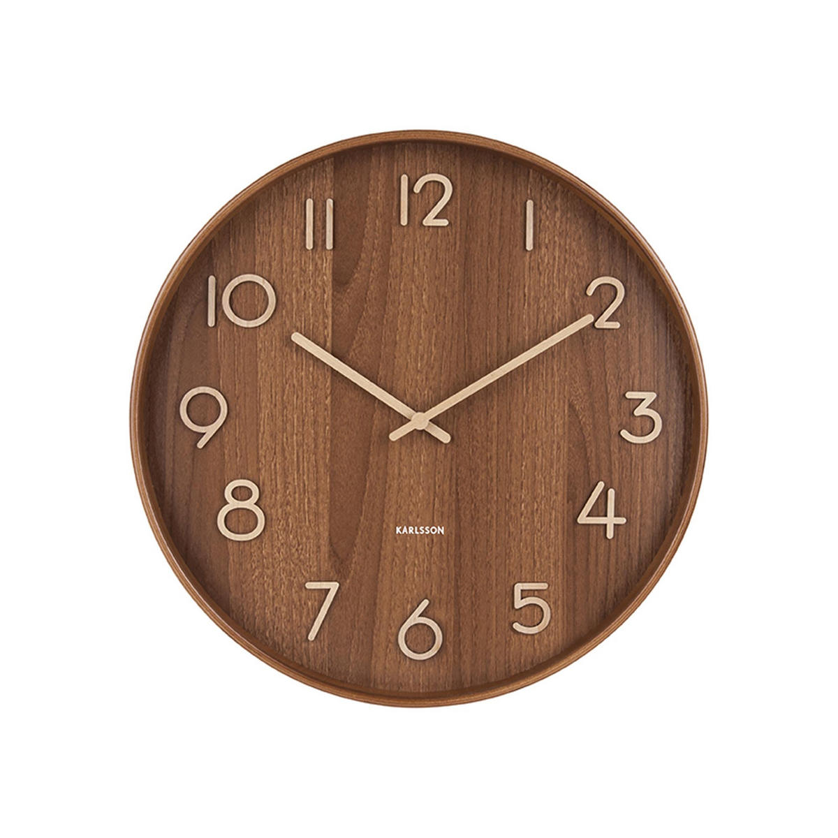 WANDUHR Pure Ø60 cm - Braun, Holz (60/60/5.4cm) - Karlsson