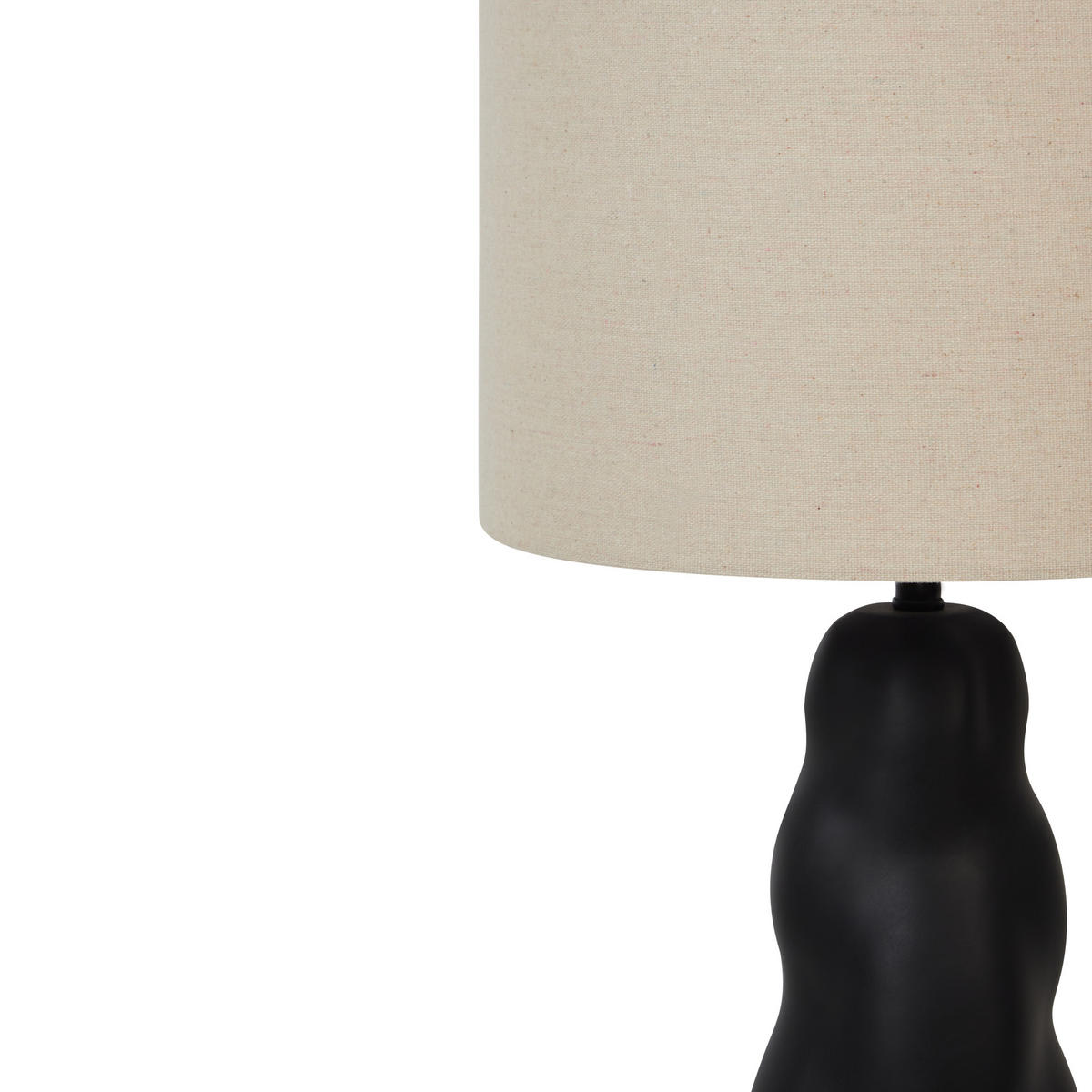 TISCHLAMPE Schwarz Vilar - Beige/Schwarz, Keramik (30/30/51cm) - Beliani