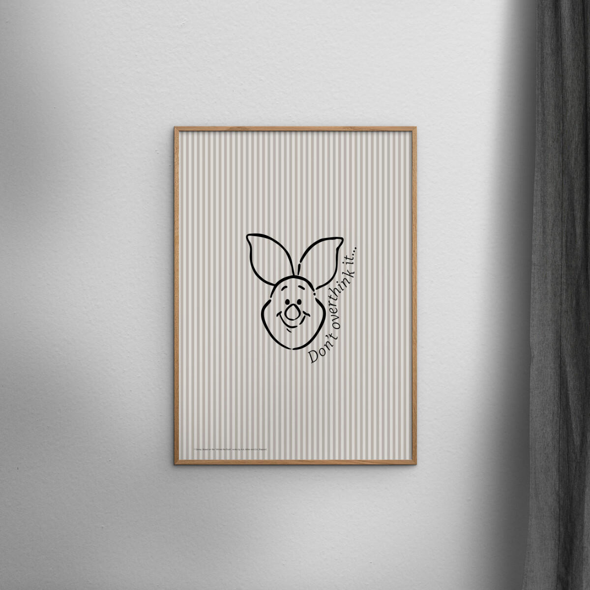 POSTER Disney - Piglet Don’t Overthink It - Beige, Papier (70/100/0.1cm) - Poster&Frame