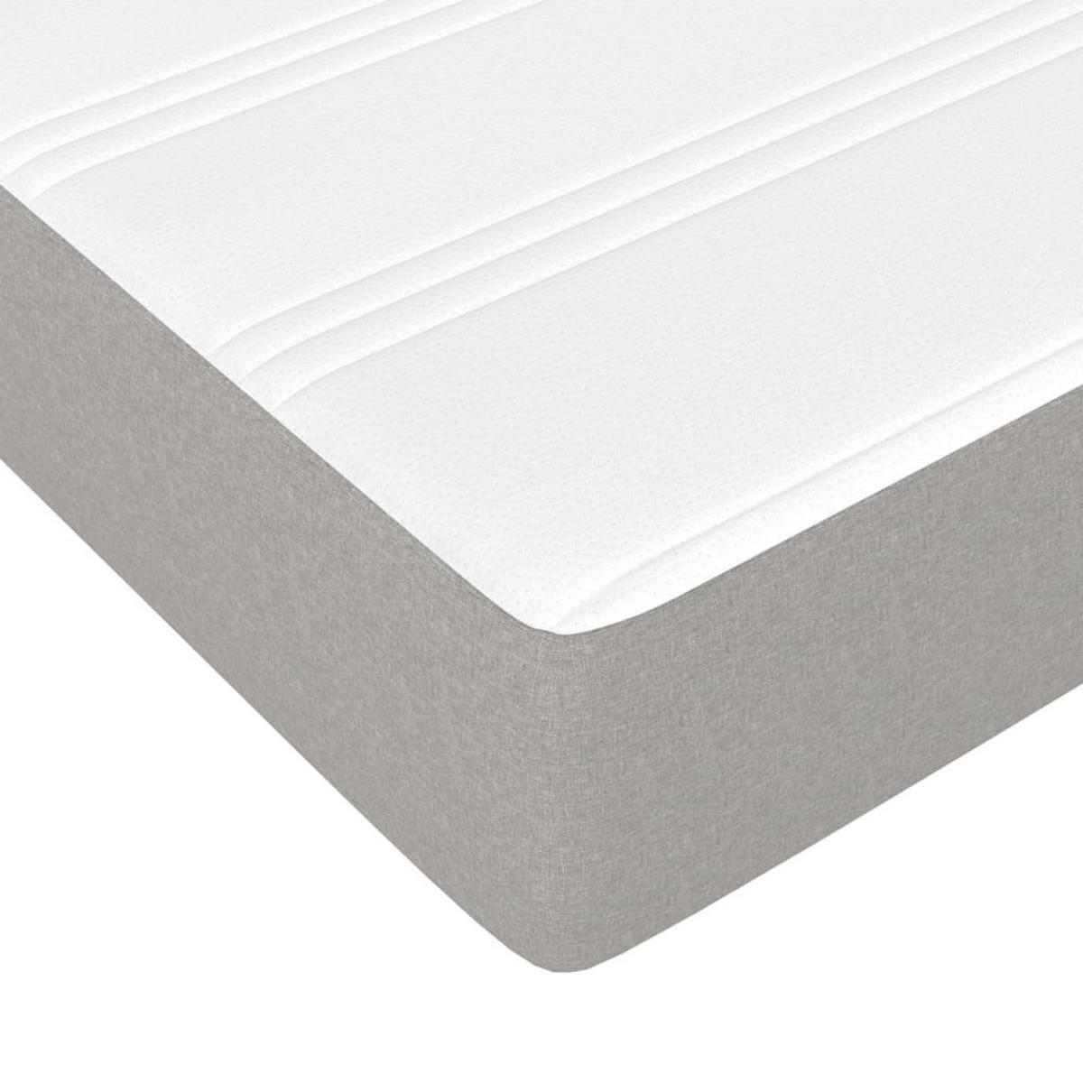 BOXBETT Mit Matratze Hellgrau 120/200 Cm Stoff - Weiß, Textil (120/200cm) - vidaXL