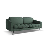 3-SITZER SOFA Chenille Stoff Grün - Schwarz/Grün, Textil/Metall (202/80/95cm) - Makamii