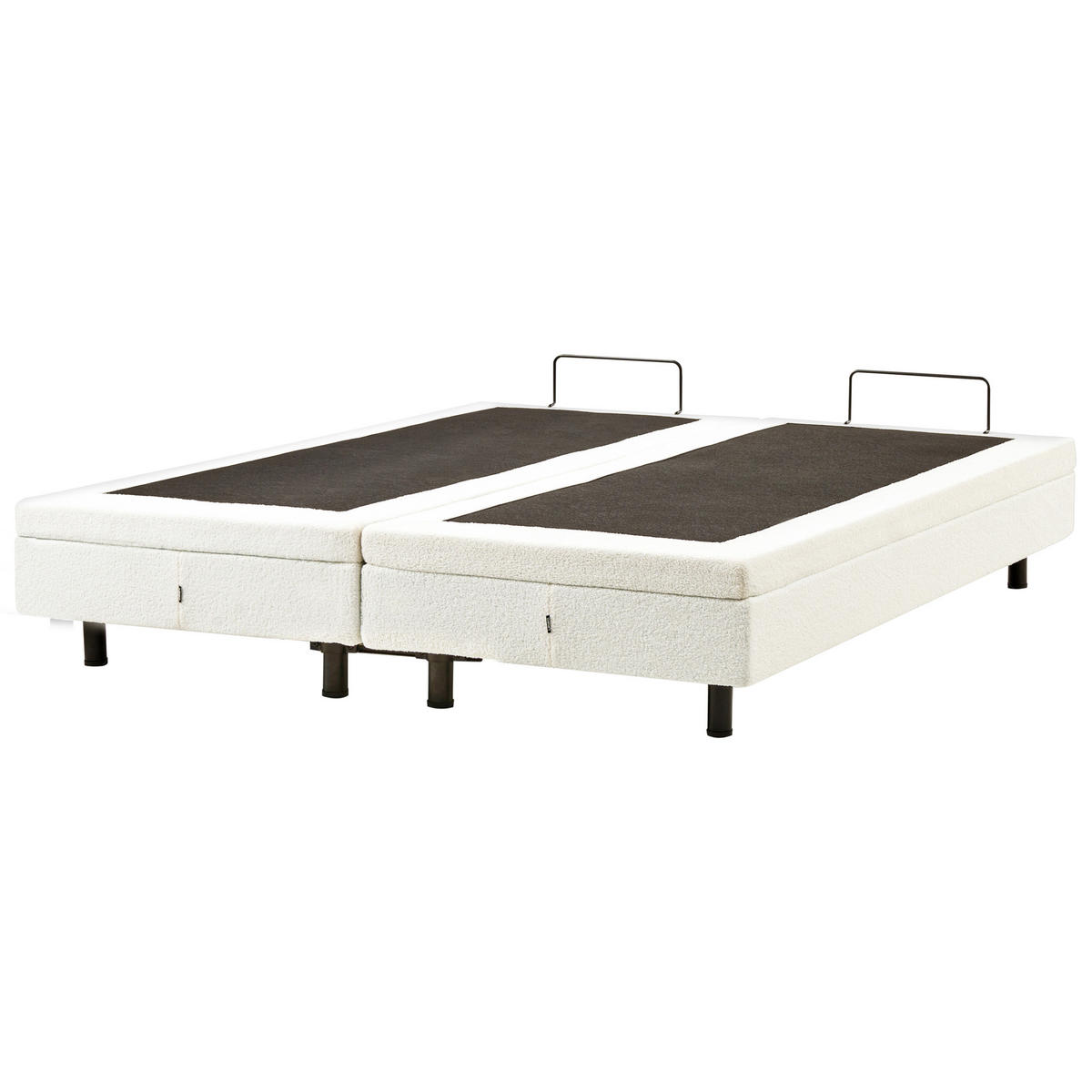 BETT verstellbar ohne Kopfteil Bouclé 180/200 cm Cremeweiß Duke - Creme, Textil (180/200cm) - Beliani