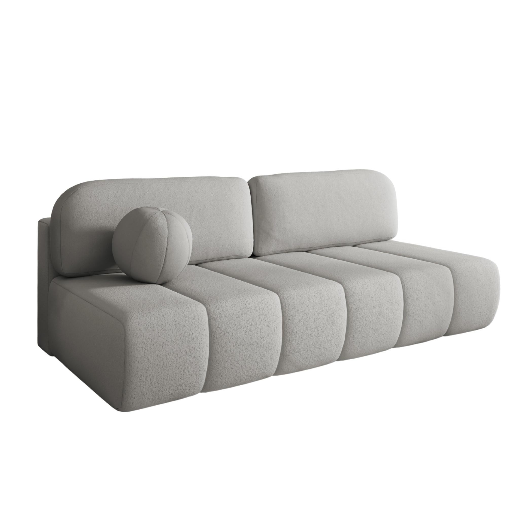 SCHLAFSOFA - Fluffy - Hellgrau (Anthology 15) - Hellgrau, Holz (210/88/104cm) - Möblo