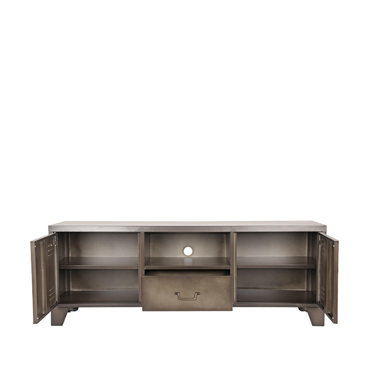 TV-MÖBEL Zaun Grau 40/150/55 cm - Grau, Metall (150/55/40cm) - LABEL51