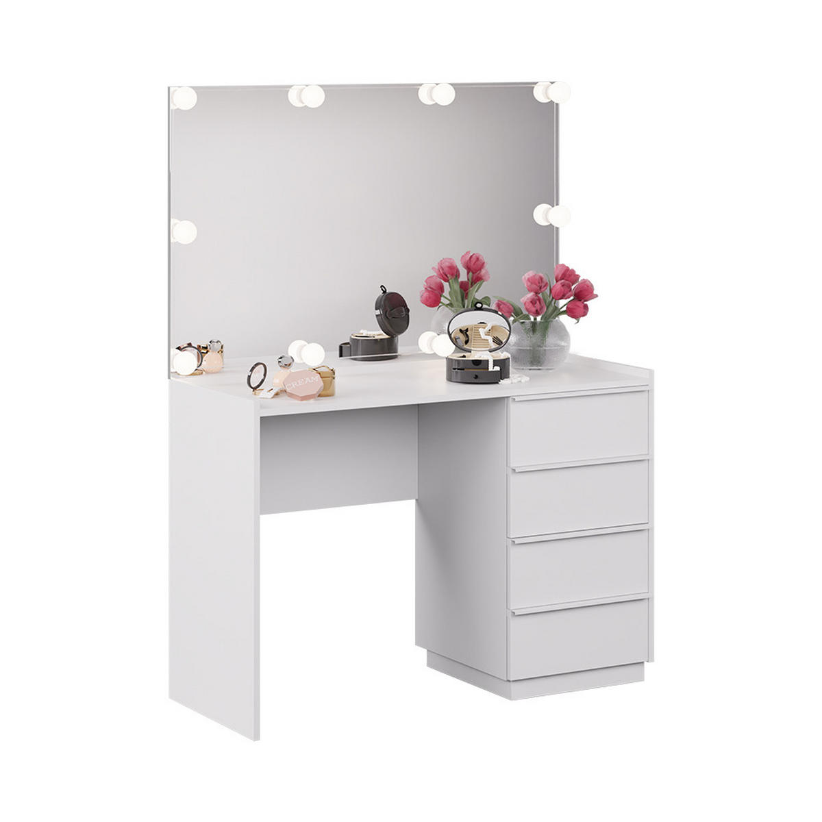 TOALETNÍ STOLEK Viktoria Bílá - bílá, kompozitní dřevo (110/77.2/45cm) - Vicco