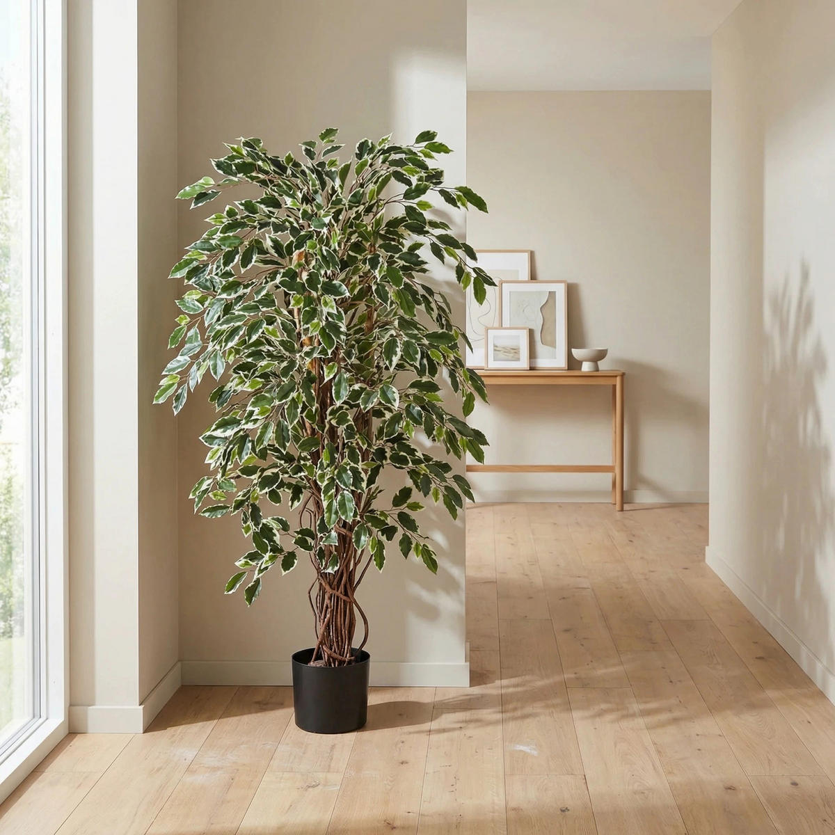 KUNSTBAUM Künstlicher Ficus – Ravian 180 cm - Naturfarben, Kunststoff (180cm) - aplanta