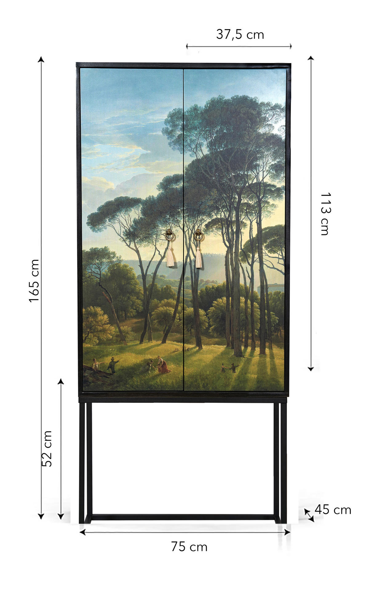 SCHRANK-SIDEBOARD aus MDF mit Wald-Druck ALVA HENDRICK - Multicolor, Holzwerkstoff (75/165/45cm) - RNT By Really Nice Things