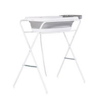 BABYBADEWANNE-SET Slim Ständer grau 90 cm, Ablage, klappbar, Thermometer - Grau, Kunststoff (56/86cm) - Chipolino