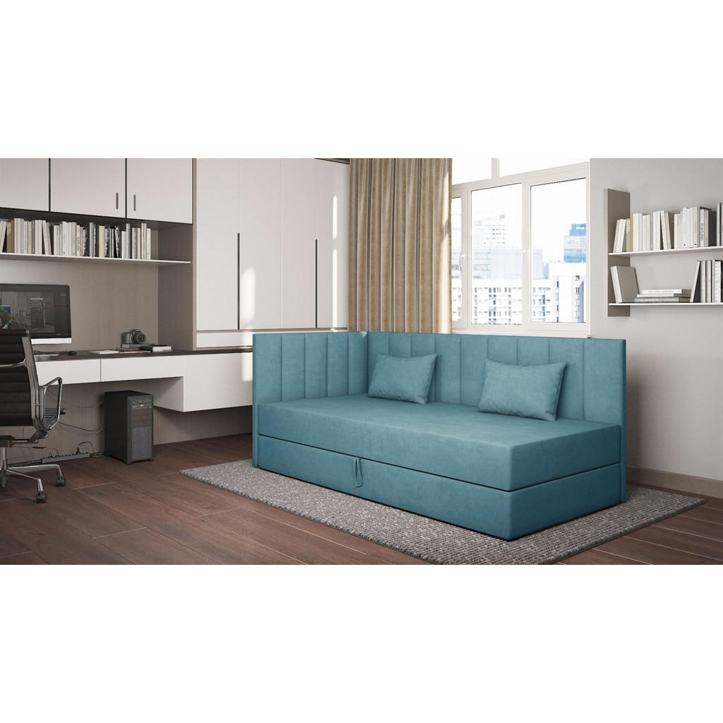 Thumbnail - Fun Möbel Sofa, Blau, Textil, 207x90x97 cm, Wohnzimmer, Sofas & Couches, Schlafsofas