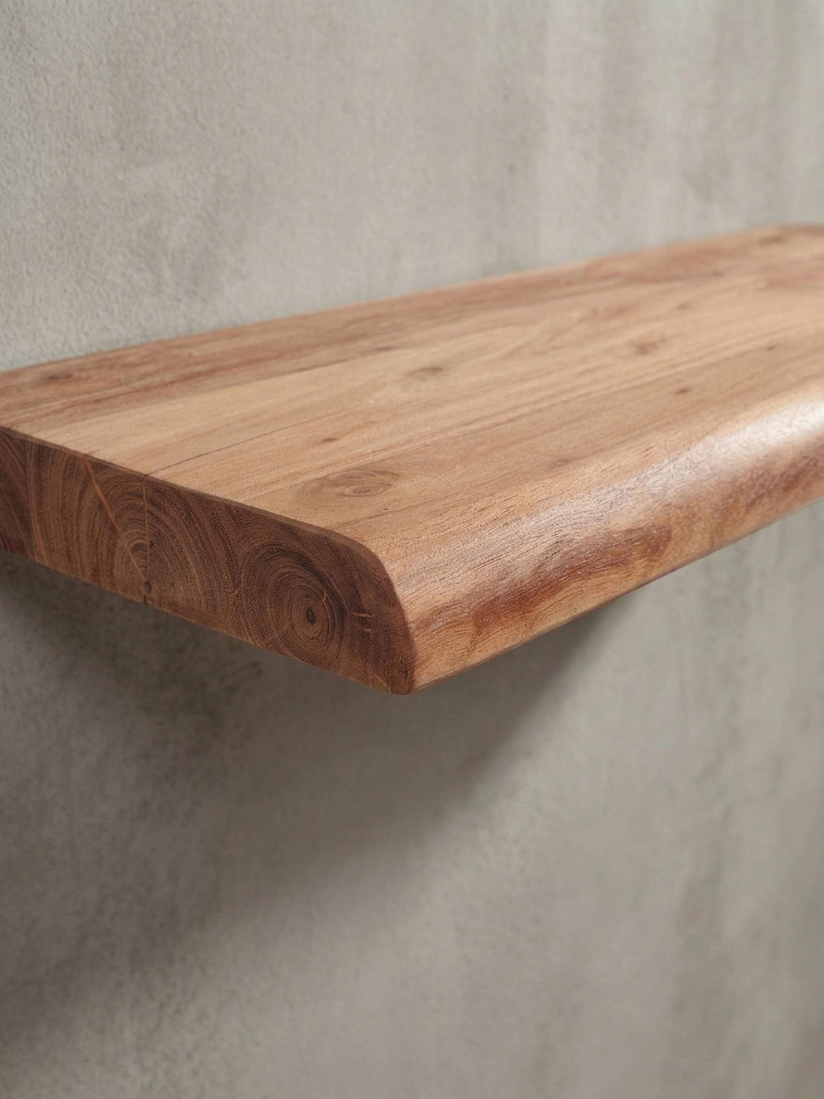 WANDREGAL Akazienholz Baumkante Rustikal, Beige 40x26x4 cm - Beige, Holz (40/4/26cm) - KADIMA DESIGN