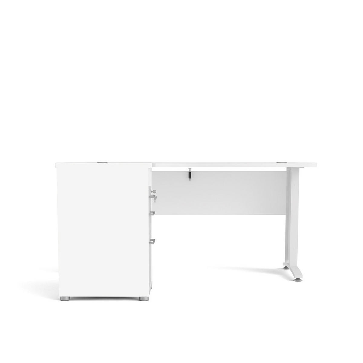 ECKSCHREIBTISCH Weiß - Beige, Holzwerkstoff (151/159/75cm) - ebuy24