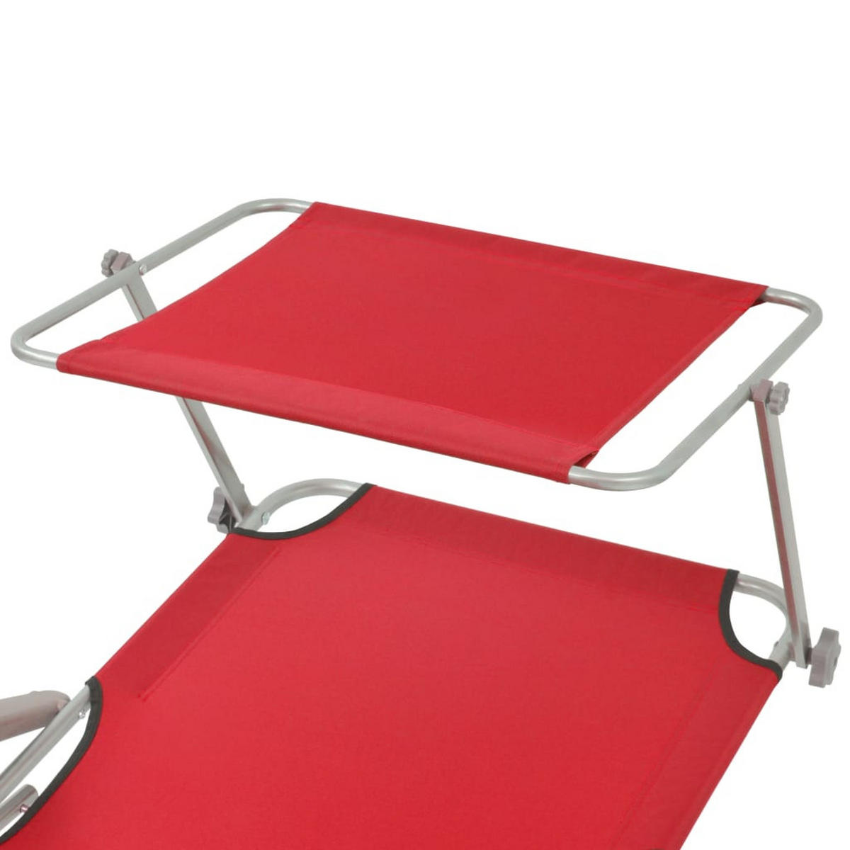 SONNENLIEGE mit Sonnenschutz Stahl Rot - Rot, Textil (58/108.5/189cm) - furnicato