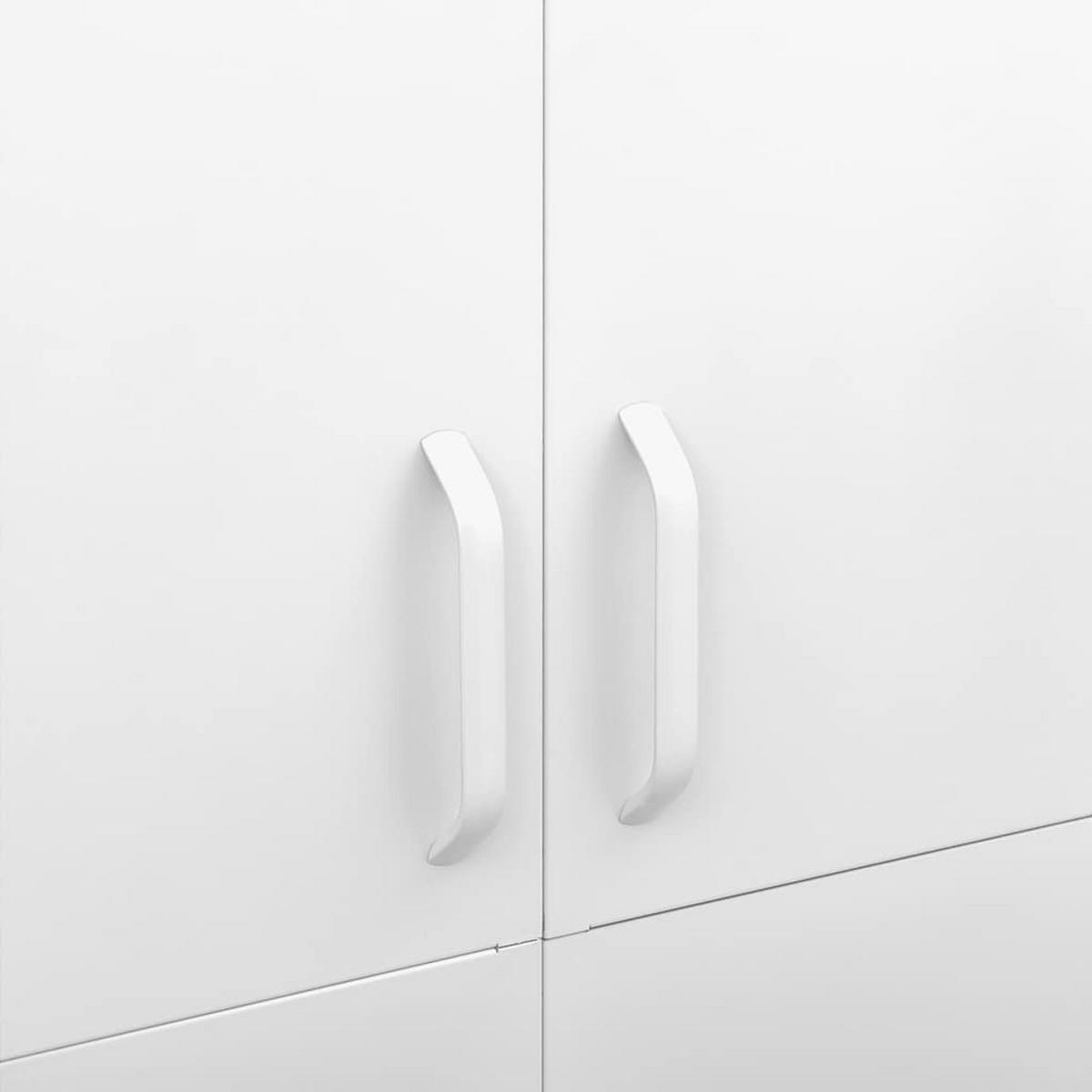 KLEIDERSCHRANK 2-Türig mit 4 verstellbaren Fächern 90/50/180 cm aus Stahl Weiß - Weiß, Holz/Metall (90/180/50cm) - vidaXL