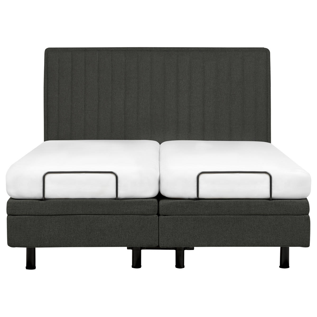 BETT 160/200 cm Dunkelgrau Duke II - Dunkelgrau/Schwarz, Textil (160/200cm) - Beliani