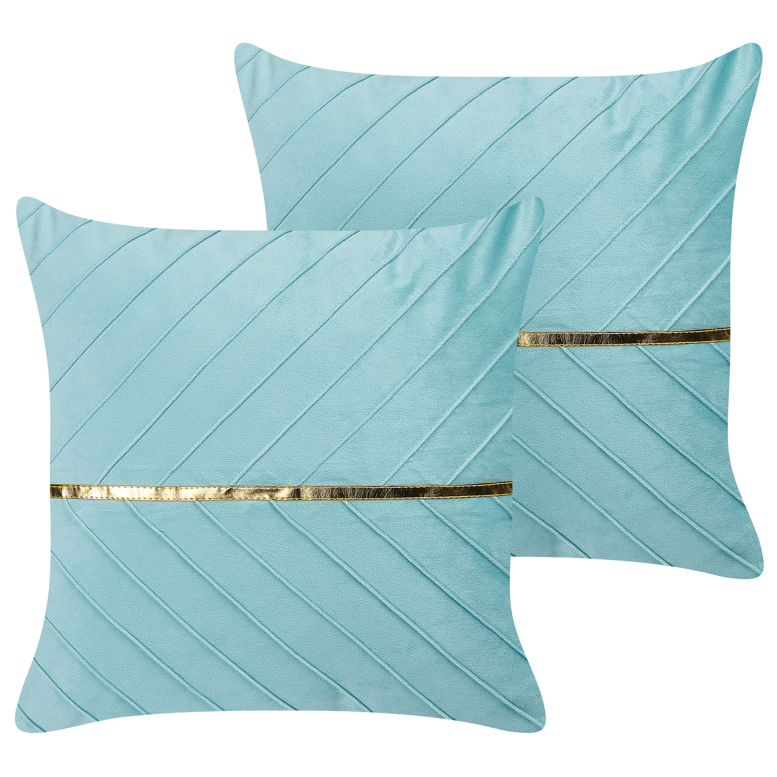 DEKOKISSEN 2er-Set Hellblau 45/45 cm Coneflower - Hellblau, Textil (45/45cm) - Beliani