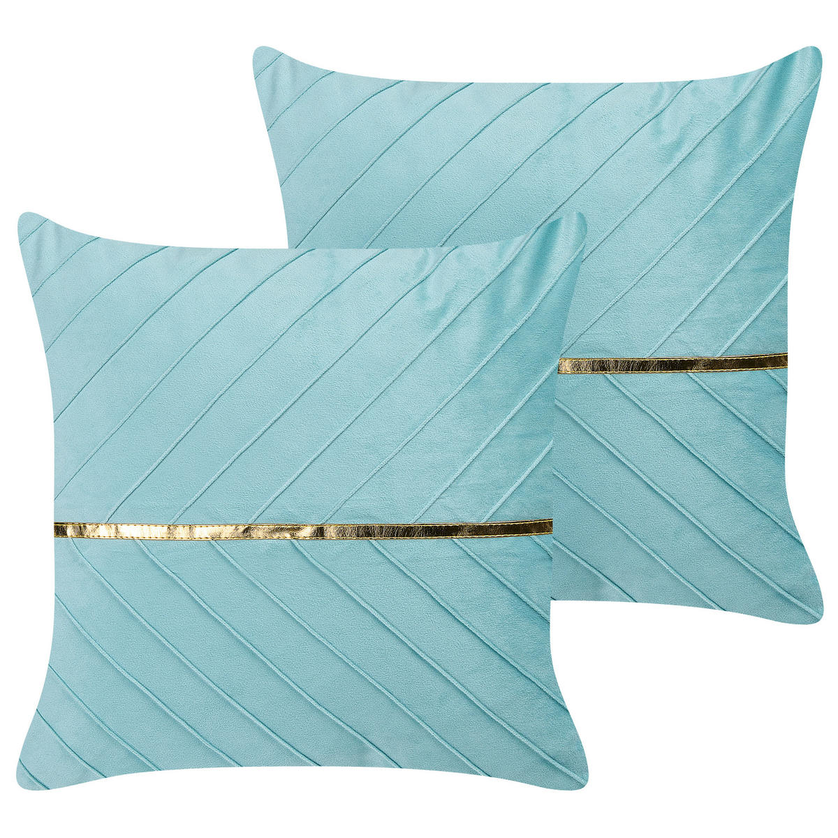 DEKOKISSEN 2er-Set Hellblau 45/45 cm Coneflower - Hellblau, Textil (45/45cm) - Beliani