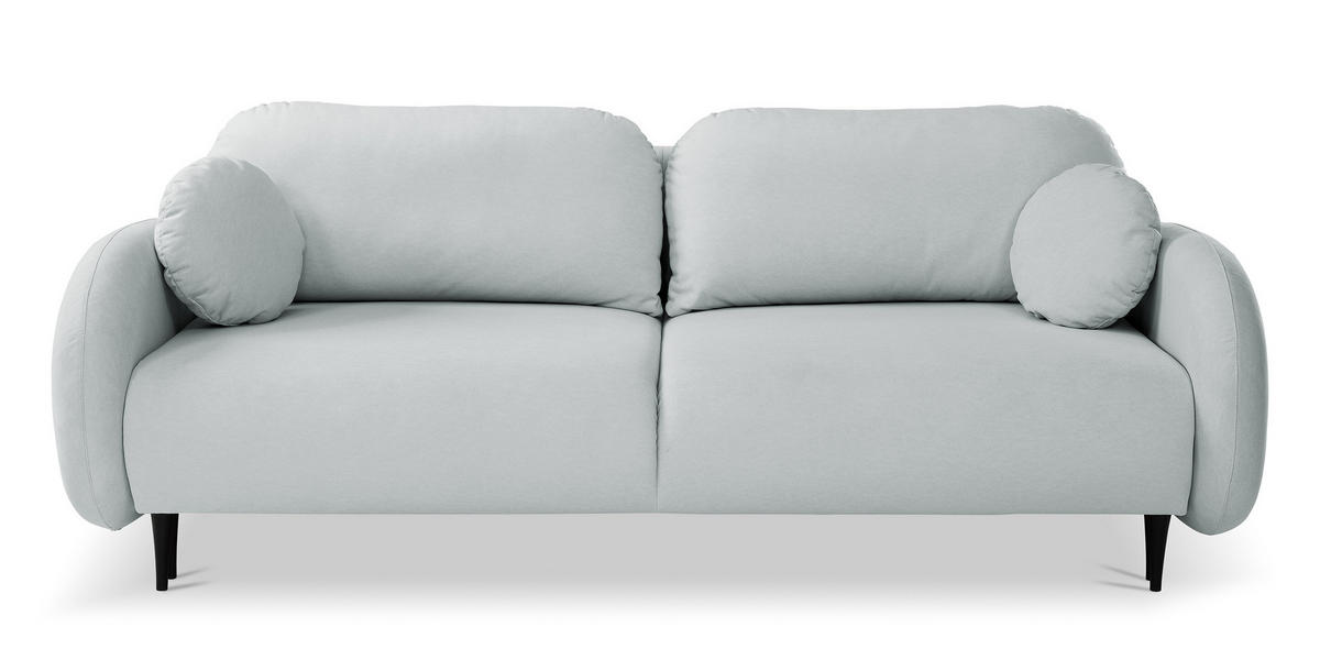 SCHLAFSOFA Bafra Grau Velours - Schwarz/Grau, Holz/Textil (232/92/102cm) - Selsey