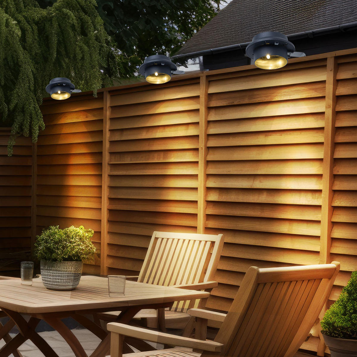 LED AUSSENLEUCHTE Solar Dachrinnenleuchte Anthrazit 4er Set - Anthrazit, Kunststoff/Metall (11.6/6/16cm)