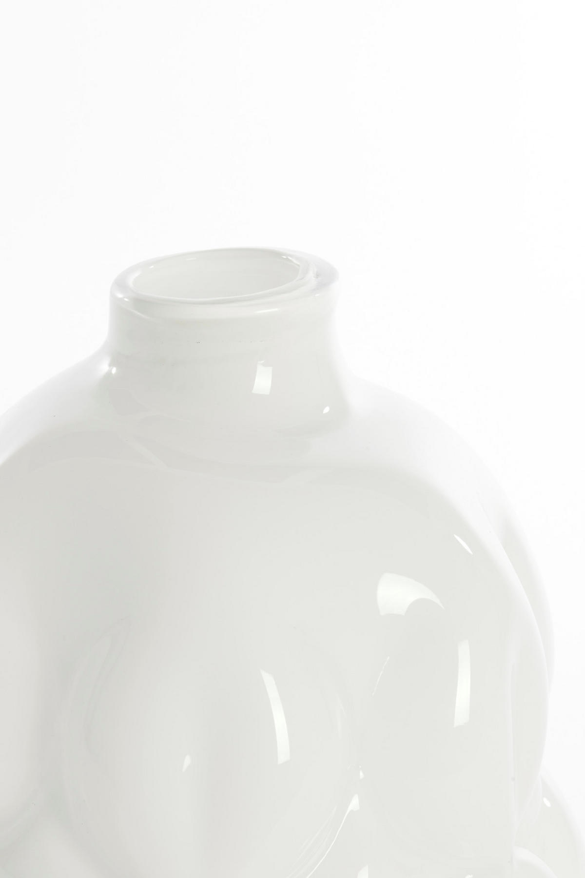 VASE Penya Weiß Ø29/34 cm - Weiß, Glas (29/34cm) - Light & Living