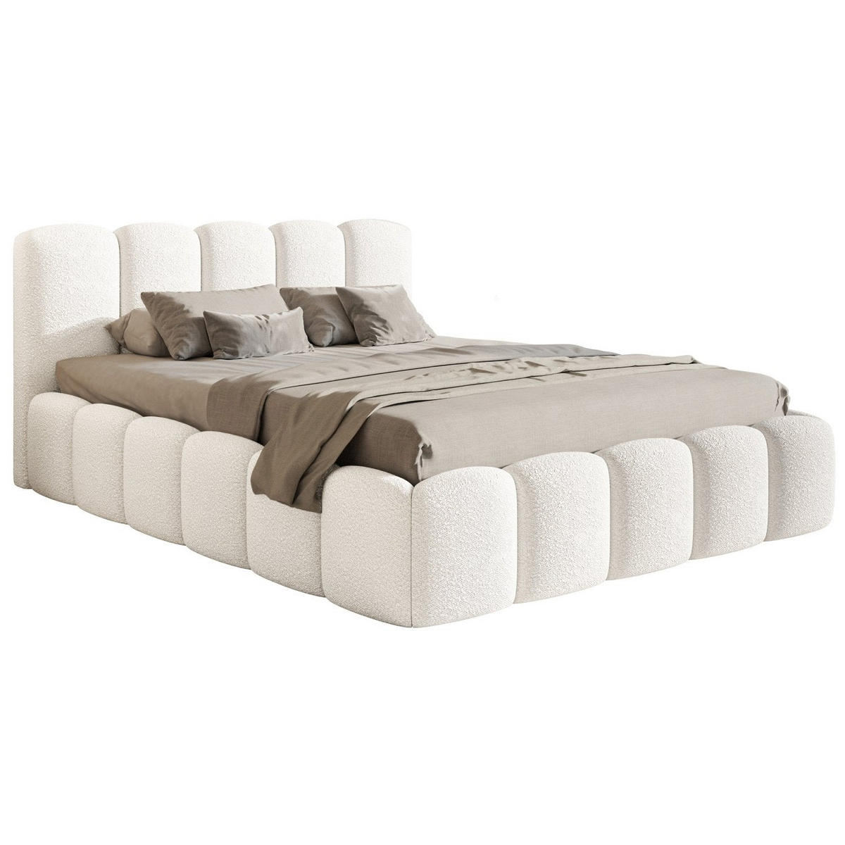 POLSTERBETT Cloudy II Creme 160x200 cm - Creme, Holz/Textil (160/200cm) - Selsey