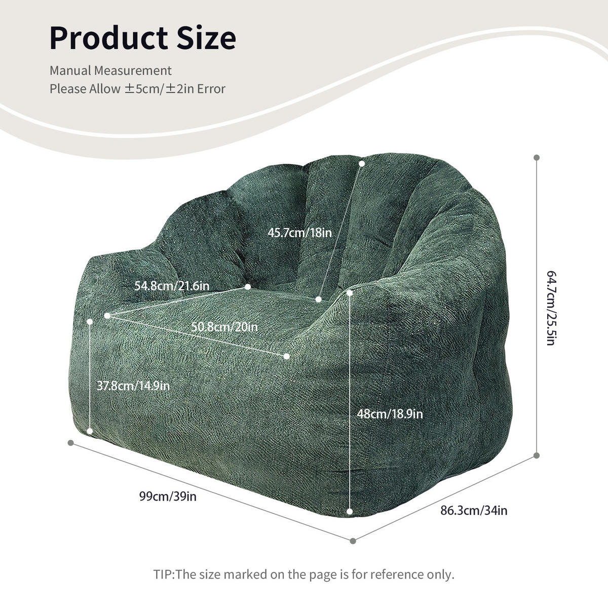 SESSEL aus Flanell mit ergonomischer Bärentatzen-Form - Grün, Textil (86.3/64.7/99cm) - Urban Meuble