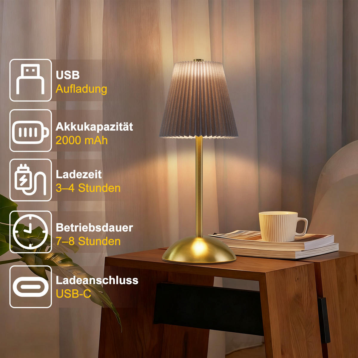 LED TISCHLAMPE Luxora 11.5/11.5/30 - Blau, Metall (11.5/11.5/30cm) - ZMH