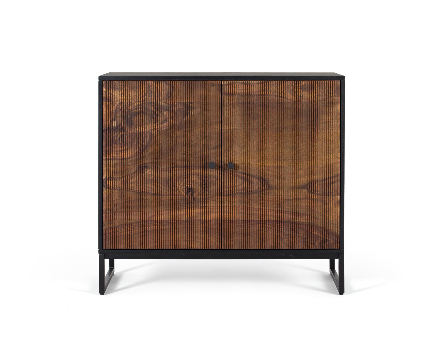 KONSOLE aus Palisander und braune Metallbeine - Schwarz, Holz (40/80/90cm) - Giner y Colomer