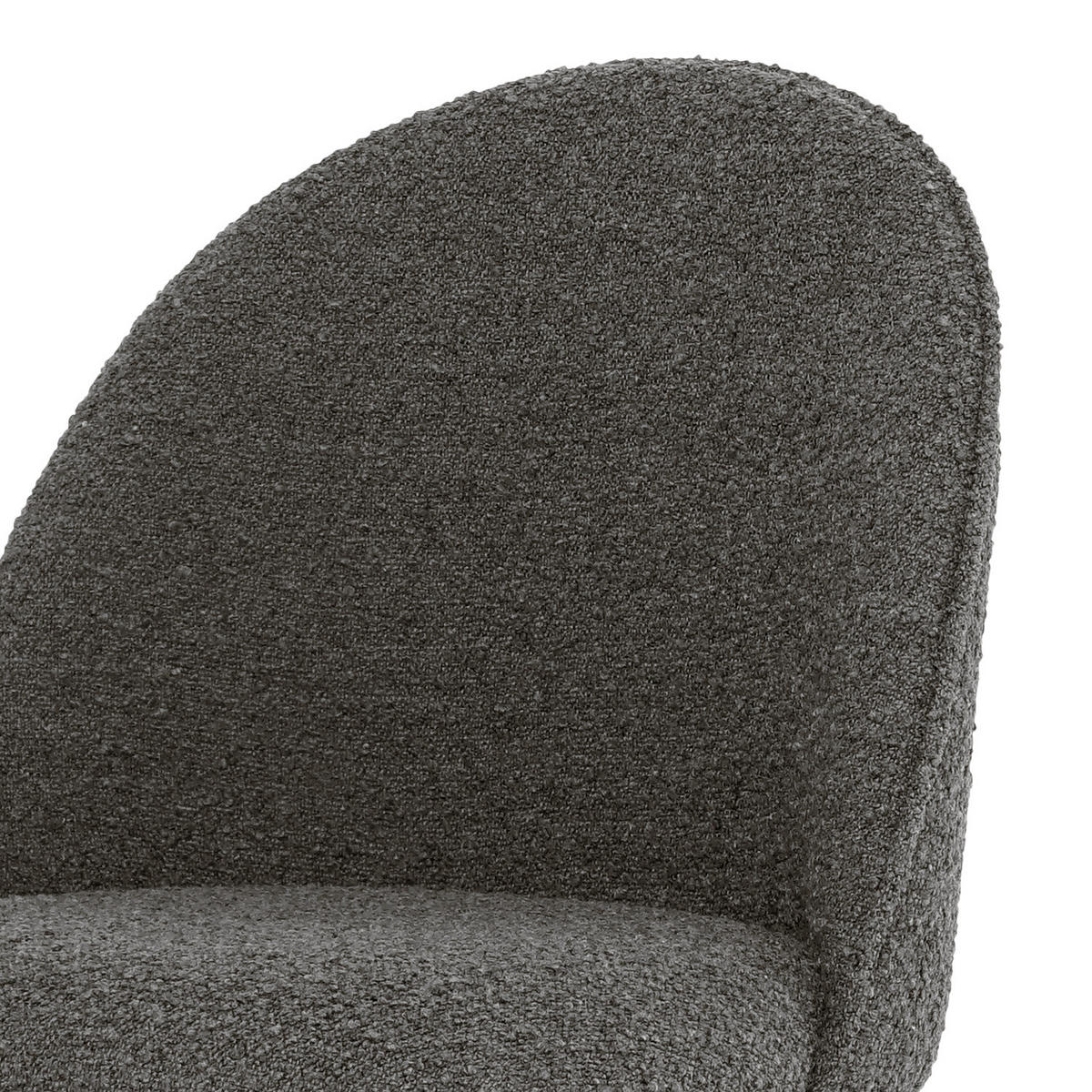 POLSTERSTUHL - 2er-Set - Bouclé / Eisen - Grau, Textil/Metall (49/84/54cm) - home24