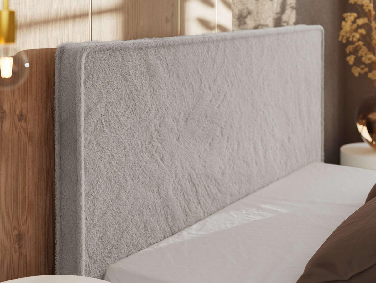 ČALÚNENÁ POSTEĽ CORIVO CLASSIC 180/200 - Svetlosivá Plyš - Matrac Foam - čierna/svetlosivá, textil/plast (180/200cm) - MKS