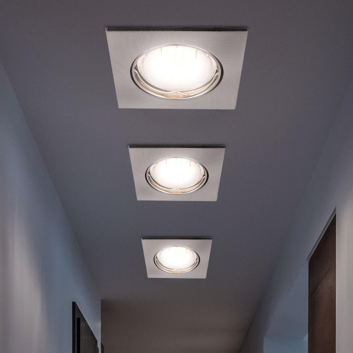 LED EINBAUSTRAHLER Aluminium Silber beweglich - Silberfarben, Metall (8/8/10cm) - Globo Lighting