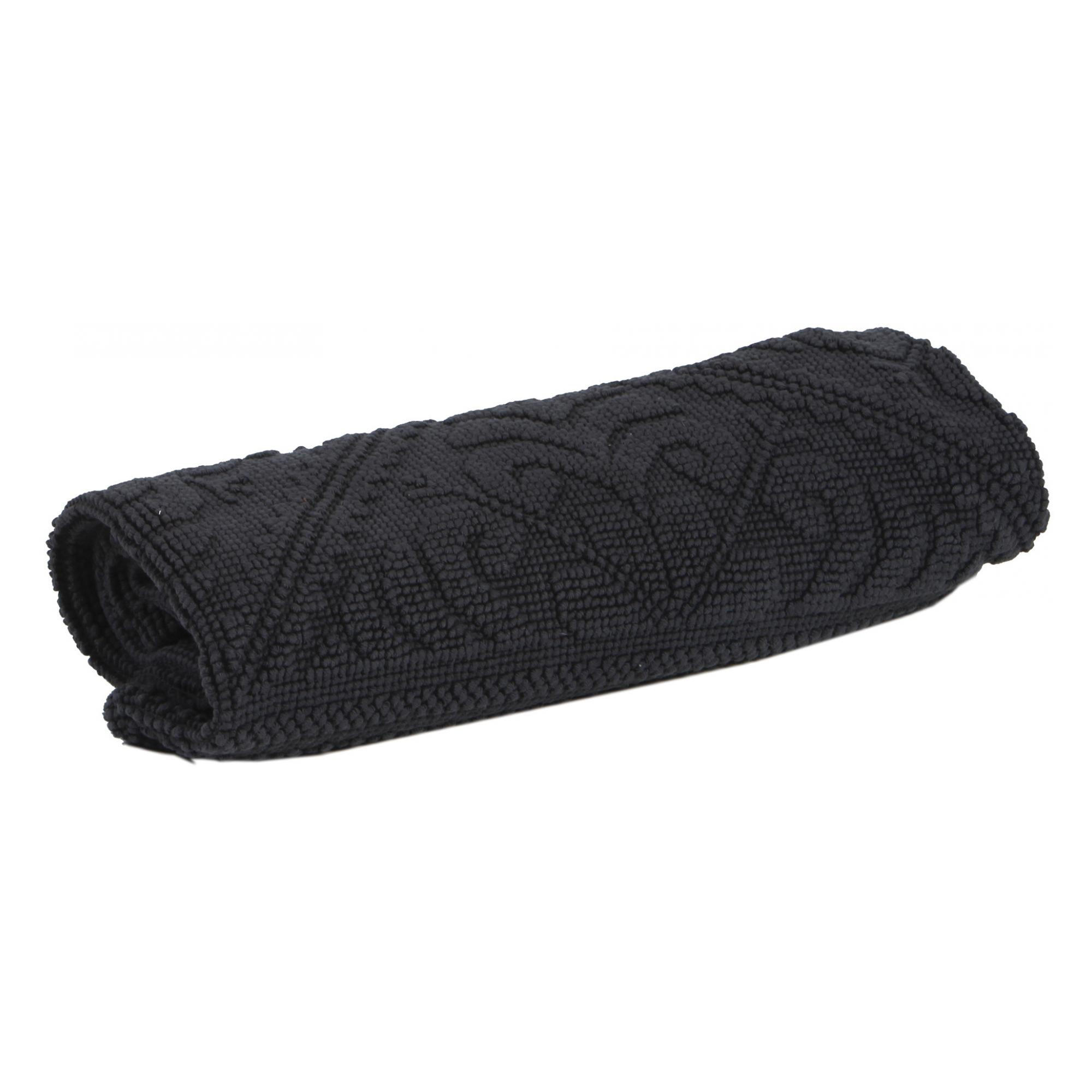 BADEMATTE Enzo carbonfarben 70 x 140 cm - Schwarz, Textil (70/140cm) - Vivaraise