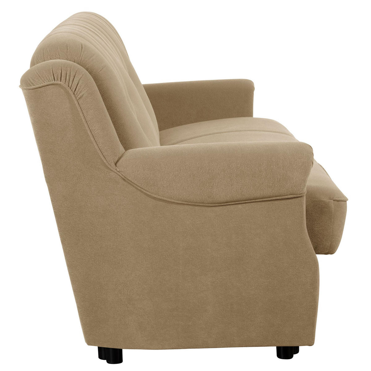 SOFA 3-Sitzer mit Bettfunktion Kaylyn Flockstoff sand - Sandfarben, Kunststoff (207/89/83cm) - 58aufmkessel
