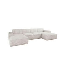 ECKSOFA Siena U ein Stil, der zum Entspannen einlädt, Stoff Velo Ecru - Ecru, Holz/Textil (344/73/165cm) - Kaiser Möbel
