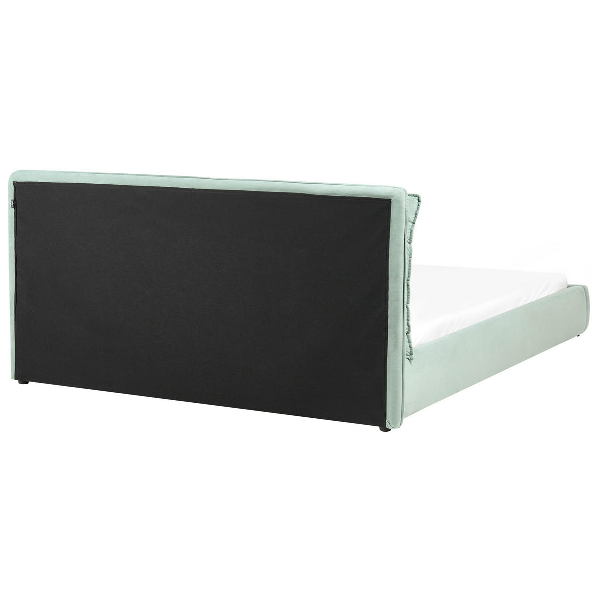 BETT mit Lattenrost 180/200 cm Mintgrün Bajonna - Schwarz/Mintgrün, Textil (180/200cm) - Beliani