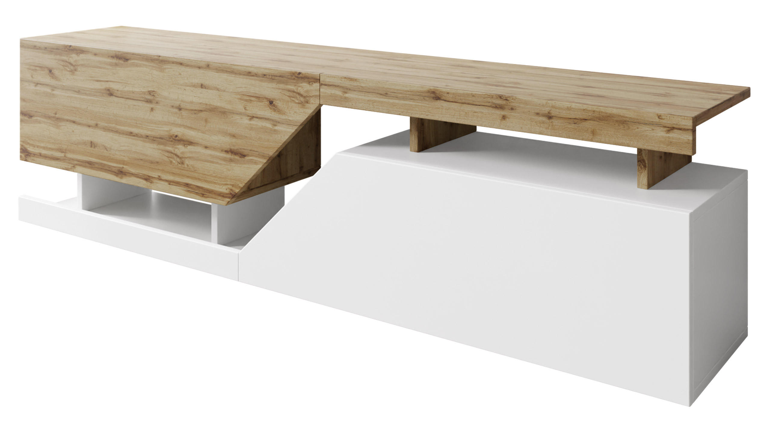 TV-MÖBEL "Ceelias" - 160 x 46 x 35 cm. - Weiß. - Weiß, Holzwerkstoff (160/47/35cm) - MIRJAN24