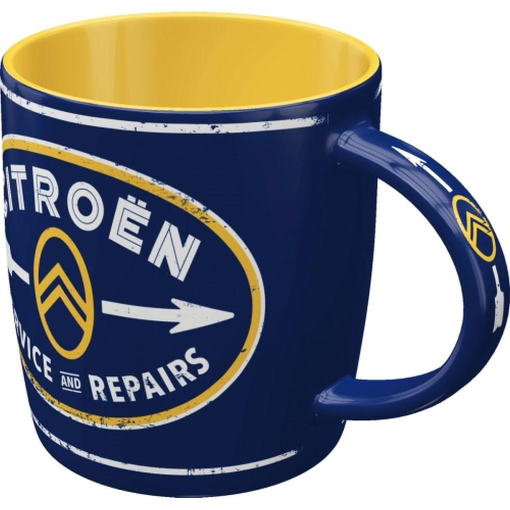 KAFFEETASSE 330 ml Citroen Service & Repairs - Multicolor, Keramik (0.33L) - Nostalgic-Art