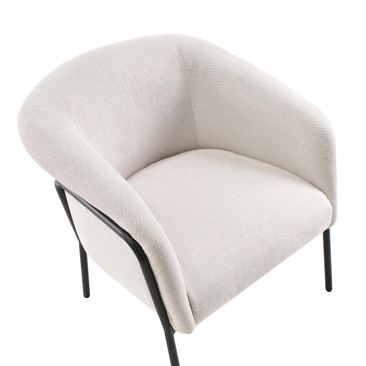 SESSEL Hellbeige Krossen - Beige/Schwarz, Textil (68/73/64cm) - Beliani