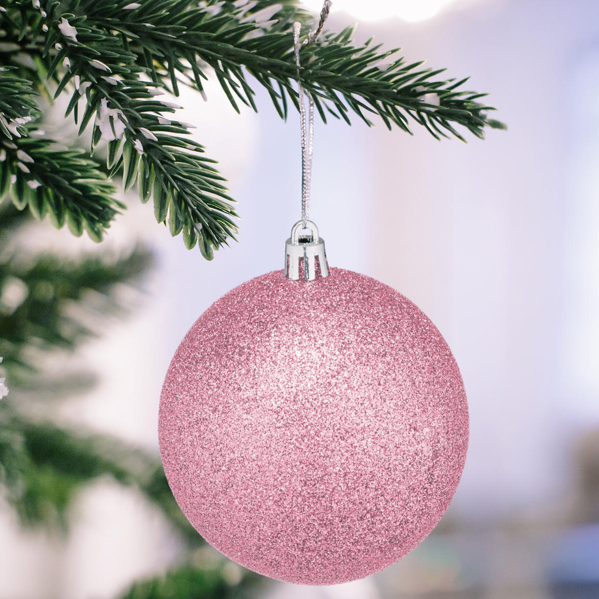 WEIHNACHTSKUGELN-SET 110-tlg. - Rosa, Kunststoff (8/9/8cm) - Relaxdays