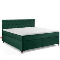 POLSTERBETT ARDEA, Dunkelgrün - Dunkelgrün/Schwarz, Holz/Holzwerkstoff (180/200cm) - KONSIMO®