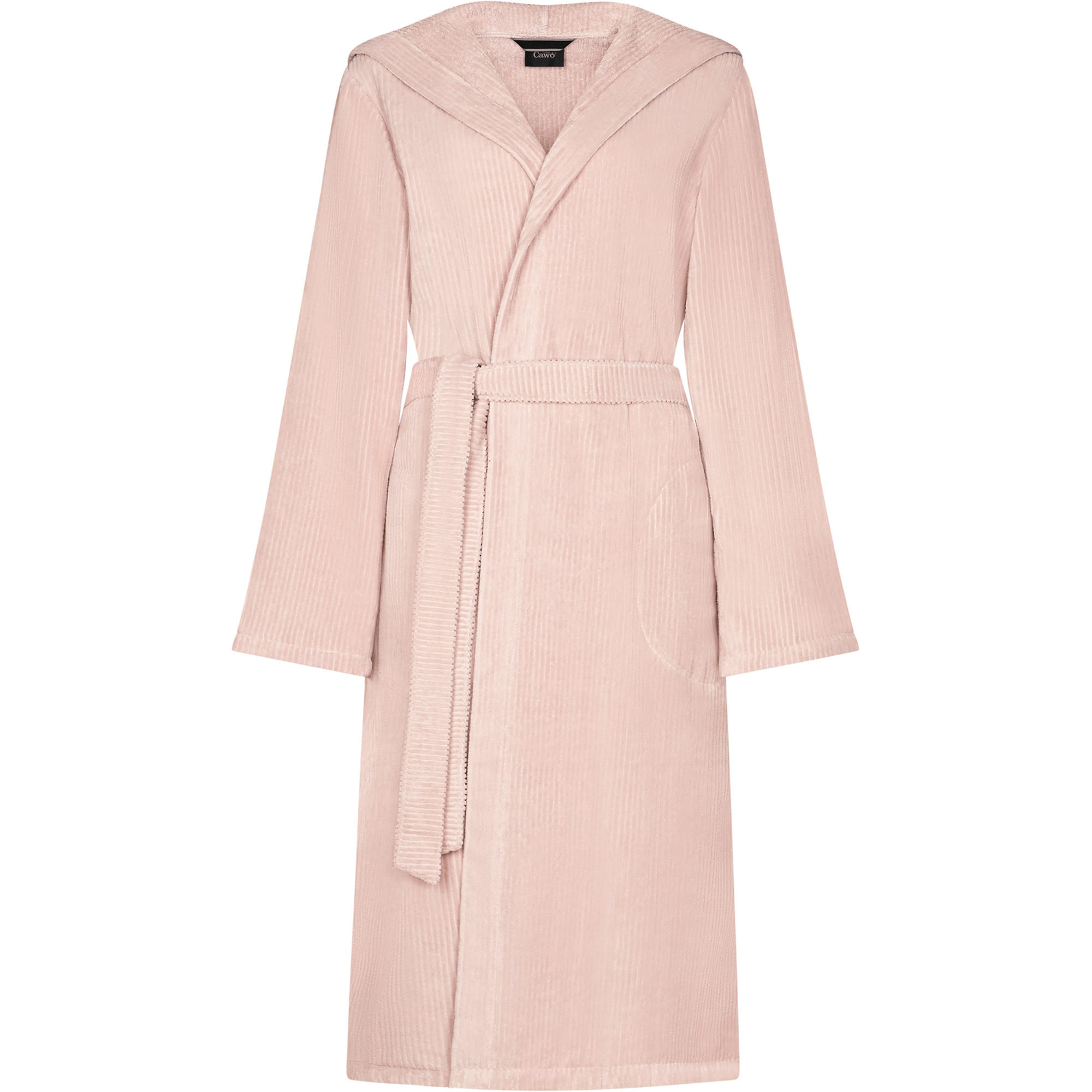 BADEMANTEL DAMEN KAPUZE CORD-OPTIK 6140 PUDER - 383 - Rosa, Textil (Snull) - Cawoe