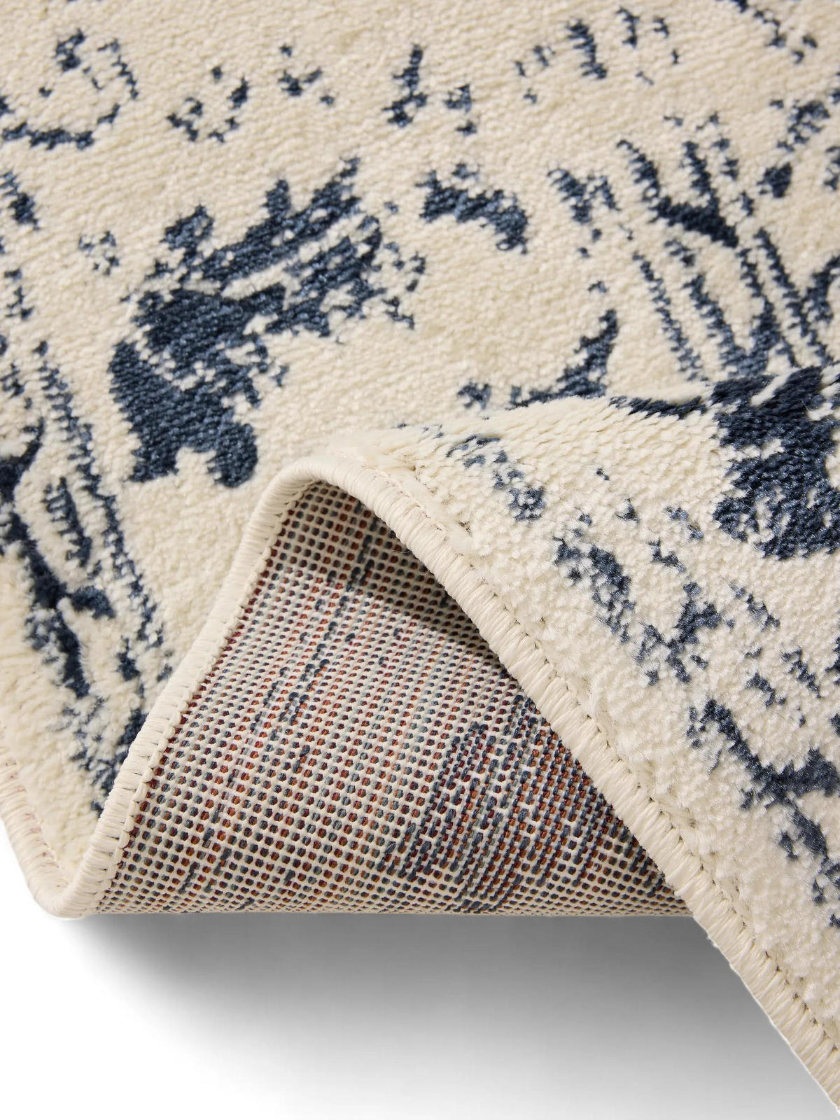 VINTAGE-TEPPICH Suki 200/300 cm - Blau/Creme, Kunststoff (200/300cm) - benuta