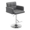 BARHOCKER Lausanne, Gestell Metall in Chromoptik, Kunstleder Grau - Chromfarben/Grau, Kunststoff/Textil (60/100/56cm) - TPFLiving