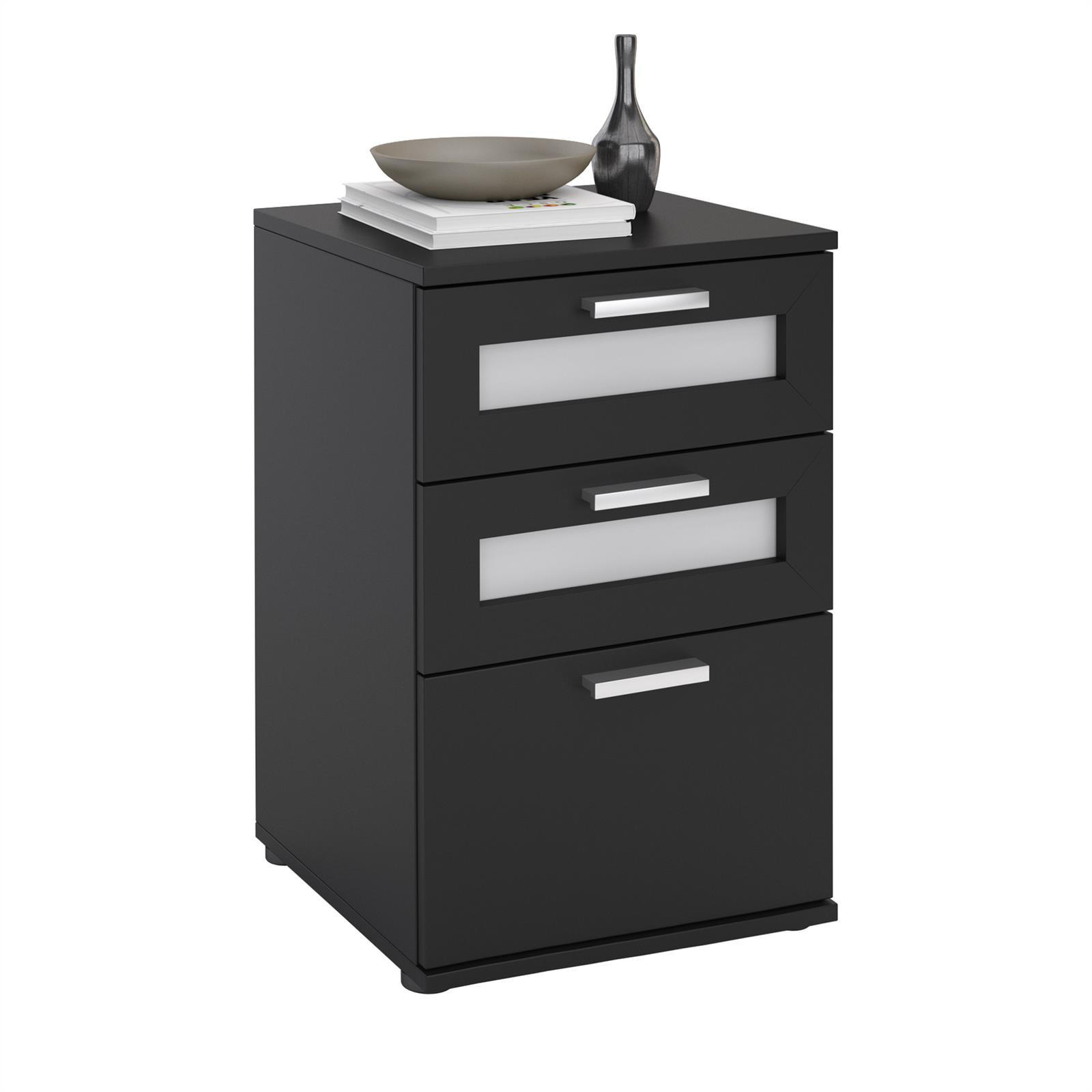 NACHTTISCH MARIKE - Schwarz, Holzwerkstoff (40/63/38cm) - CARO-Möbel