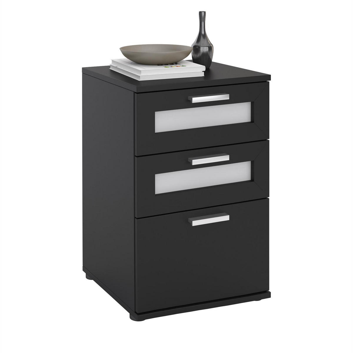 NACHTTISCH MARIKE - Schwarz, Holzwerkstoff (40/63/38cm) - CARO-Möbel