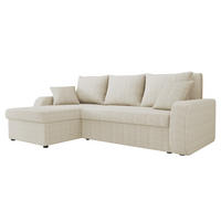 ECKSOFA Kris Cord - Creme/Schwarz, Holz/Kunststoff (238/147cm) - MIRJAN24