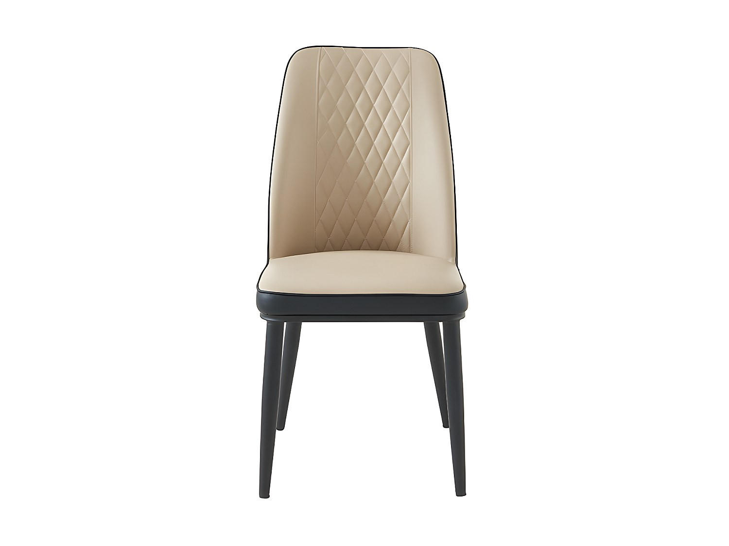 STUHL - 46 cm x 56.5 cm - Kunstleder - Anthrazitgrau, Beige - MILDURA - Grau, Leder (46/94/56.5cm) - Vente-Unique