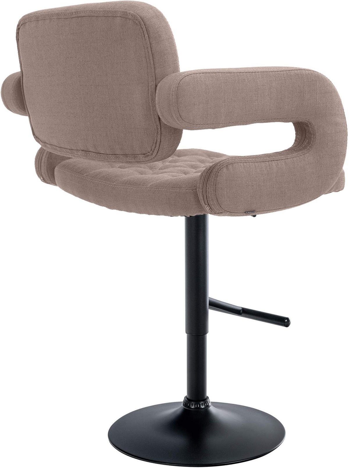 BARHOCKER Stoff taupe - Taupe/Schwarz, Textil/Metall (62/103/55cm) - CLP