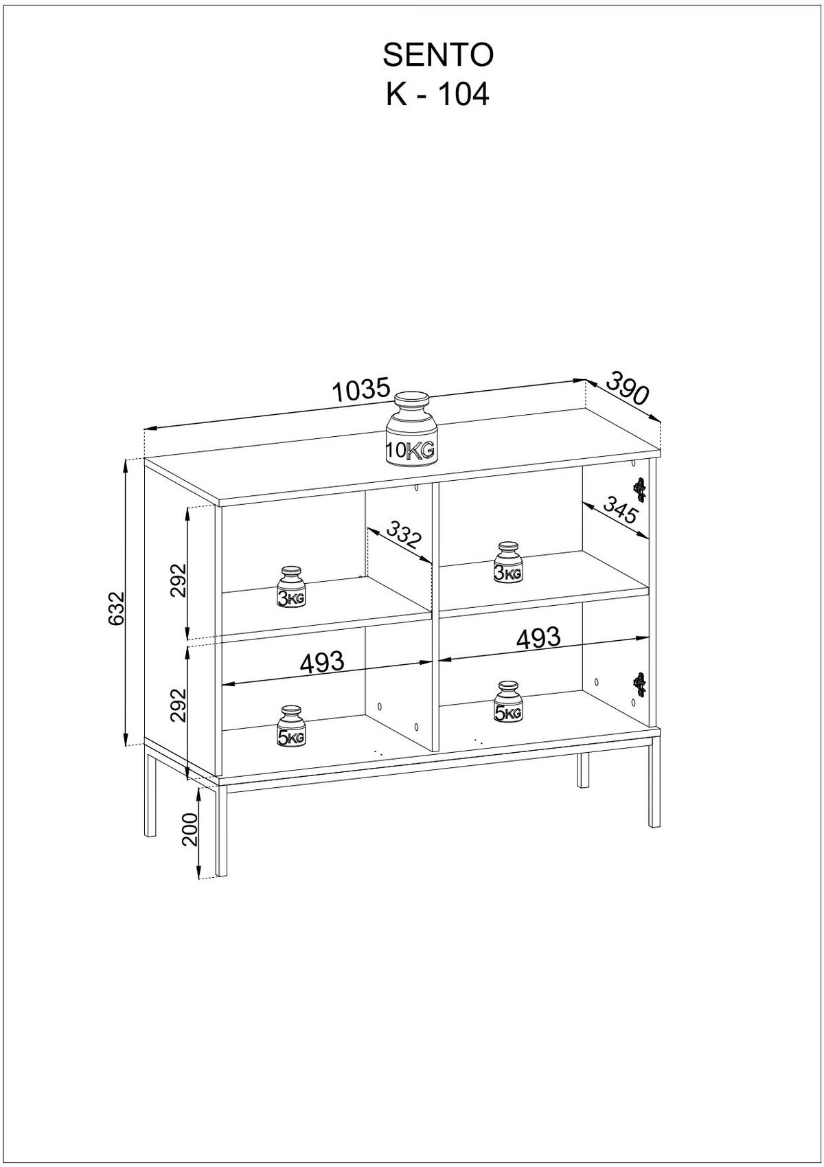 WOHNZIMMER Set 3-tlg. – Sento – Sonoma Eiche – WZ-SET0199 - Sonoma Eiche, Holzwerkstoff (154/56/39cm) - hi-markt