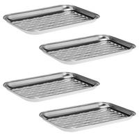 GRILLSCHALE 4er-Set, silber, Edelstahl - Edelstahlfarben, Metall (35/2.5/24.5cm) - bremermann