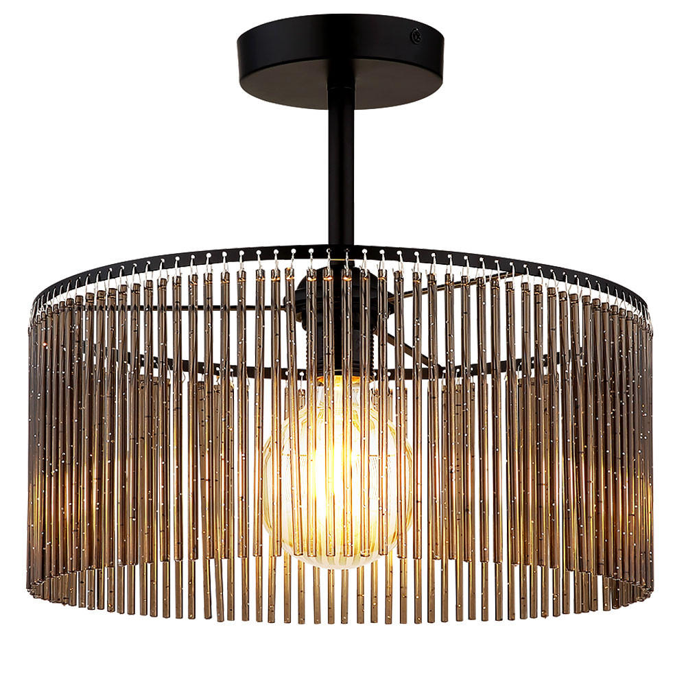 LED DECKENLEUCHTE LEEDS Rauchoptik Grau - Grau, Metall (35/35/32cm) - Nowa